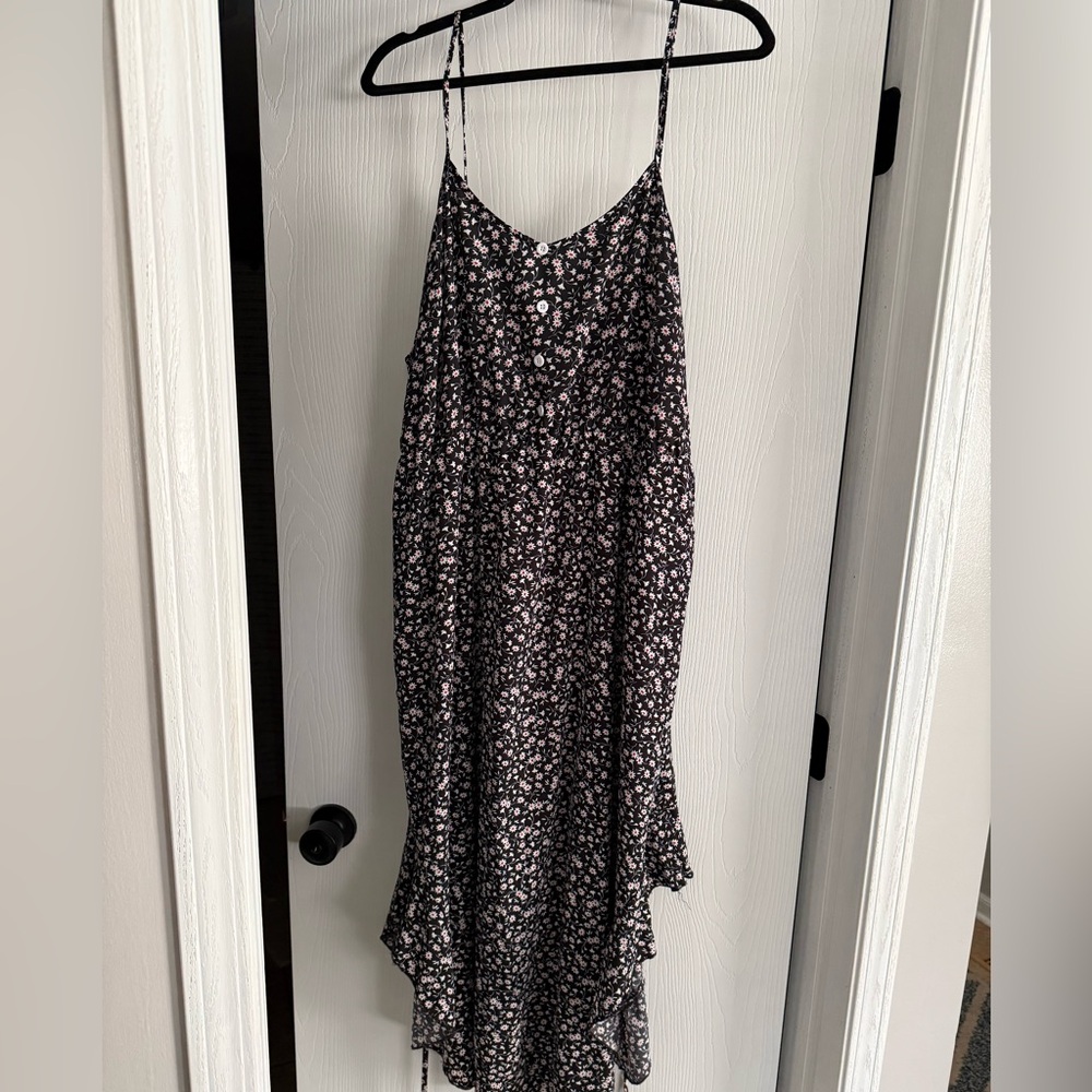Floral Black and Pink Women's Dress